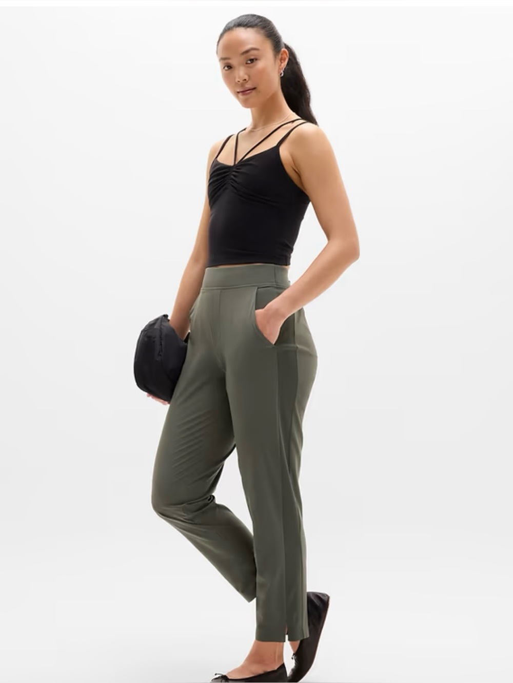 Athleta Brooklyn Mid Rise Ankle Pant Forest size 6